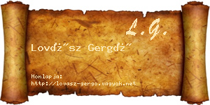 Lovász Gergő névjegykártya